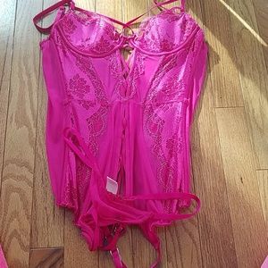 Corset lingerie with matching thongs